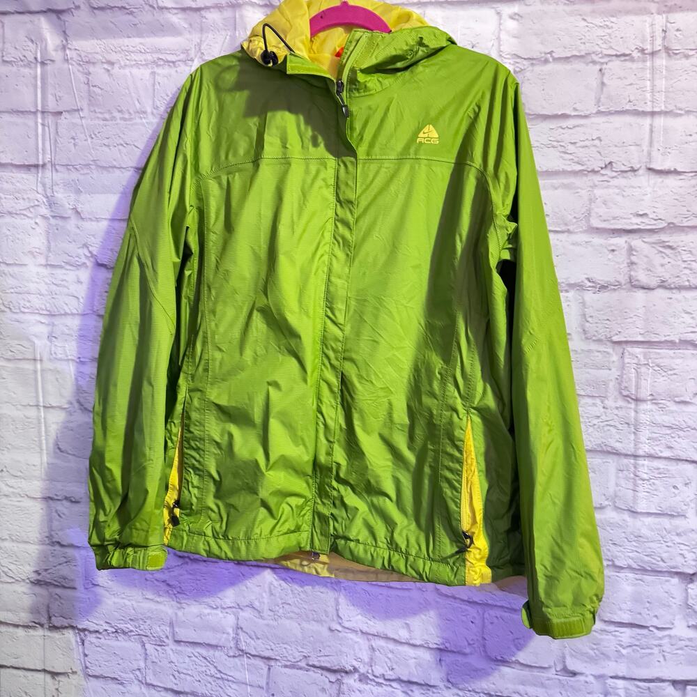 VINTAGE Nike ACG Outer Layer 3 Storm Fit Hooded Nylon Jacket Green Sz XL